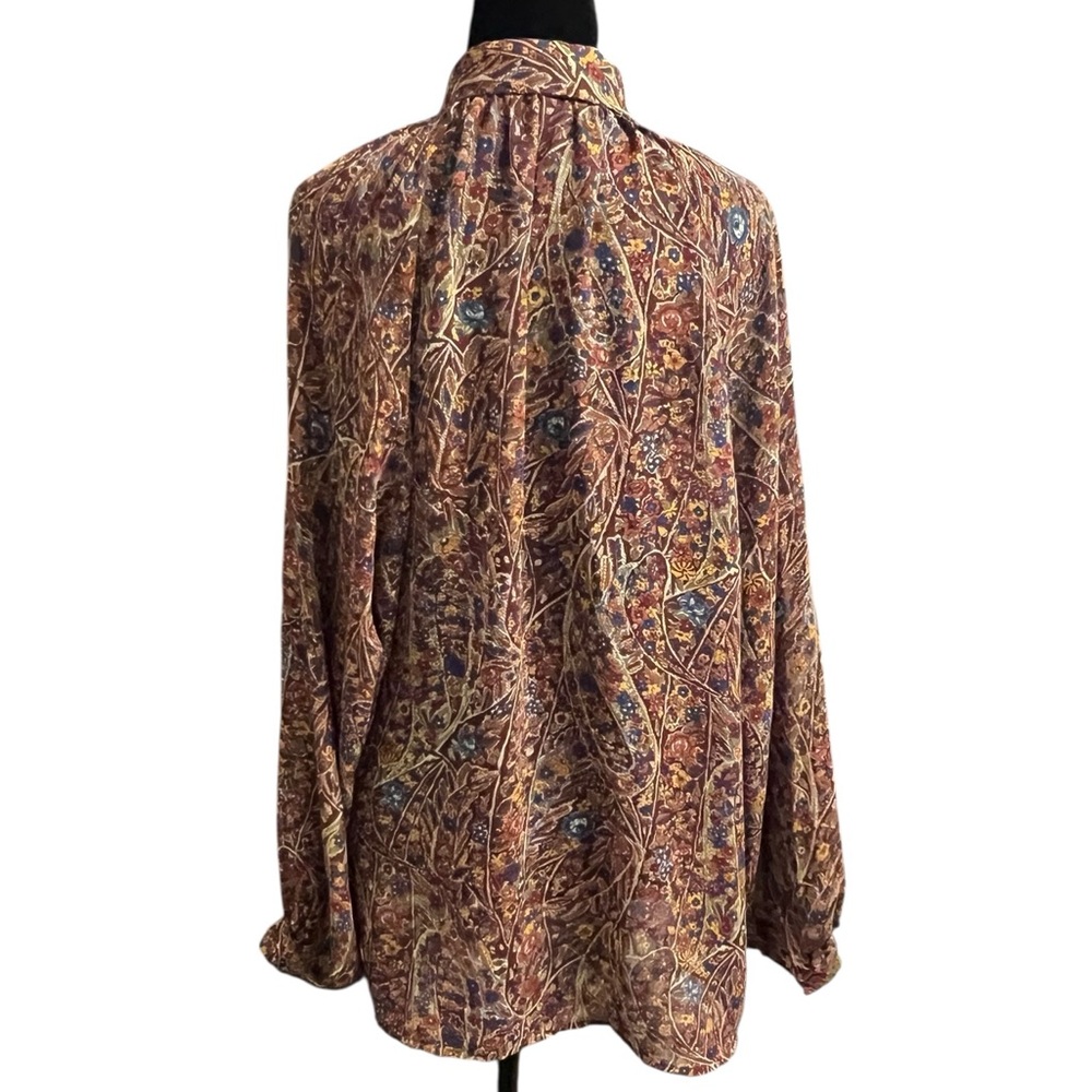 Vintage 70s Paisley Boho Blouse L XL - Picture 4 of 7